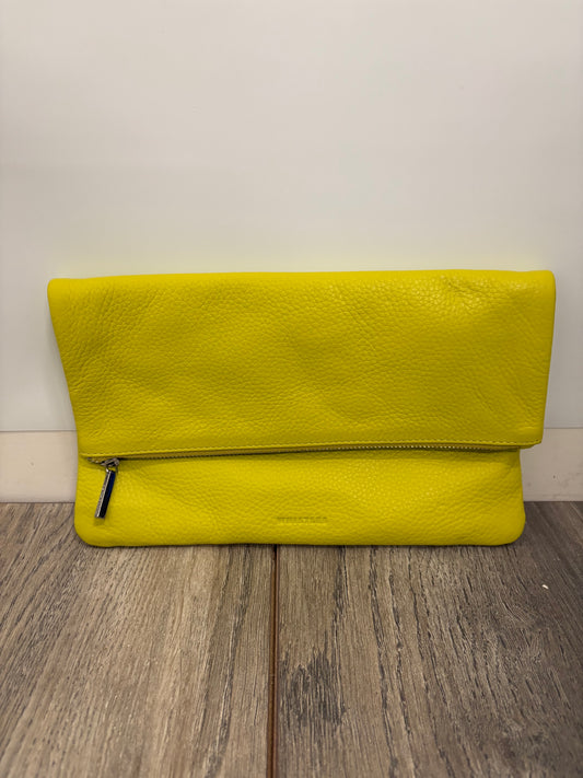 Whistles Chapel Foldover Yellow Clutch Bag