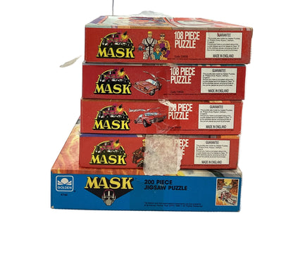 5 Vintage 1980s MASK Jigsaw Puzzles