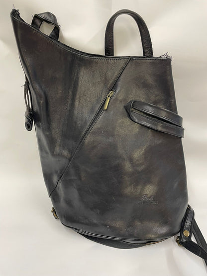 Vintage Paolo Black Leather Backpack