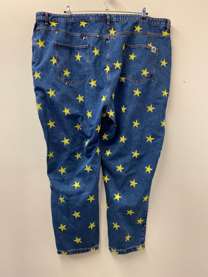 BNWT Lucy and Yak Dana Mom Jeans Organic Denim Solange Embroidery Size 50R