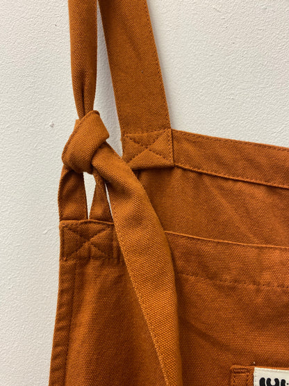 BNWT Lucy and Yak Original Dungaree Organic Cotton Brown Size 32R Plus Size