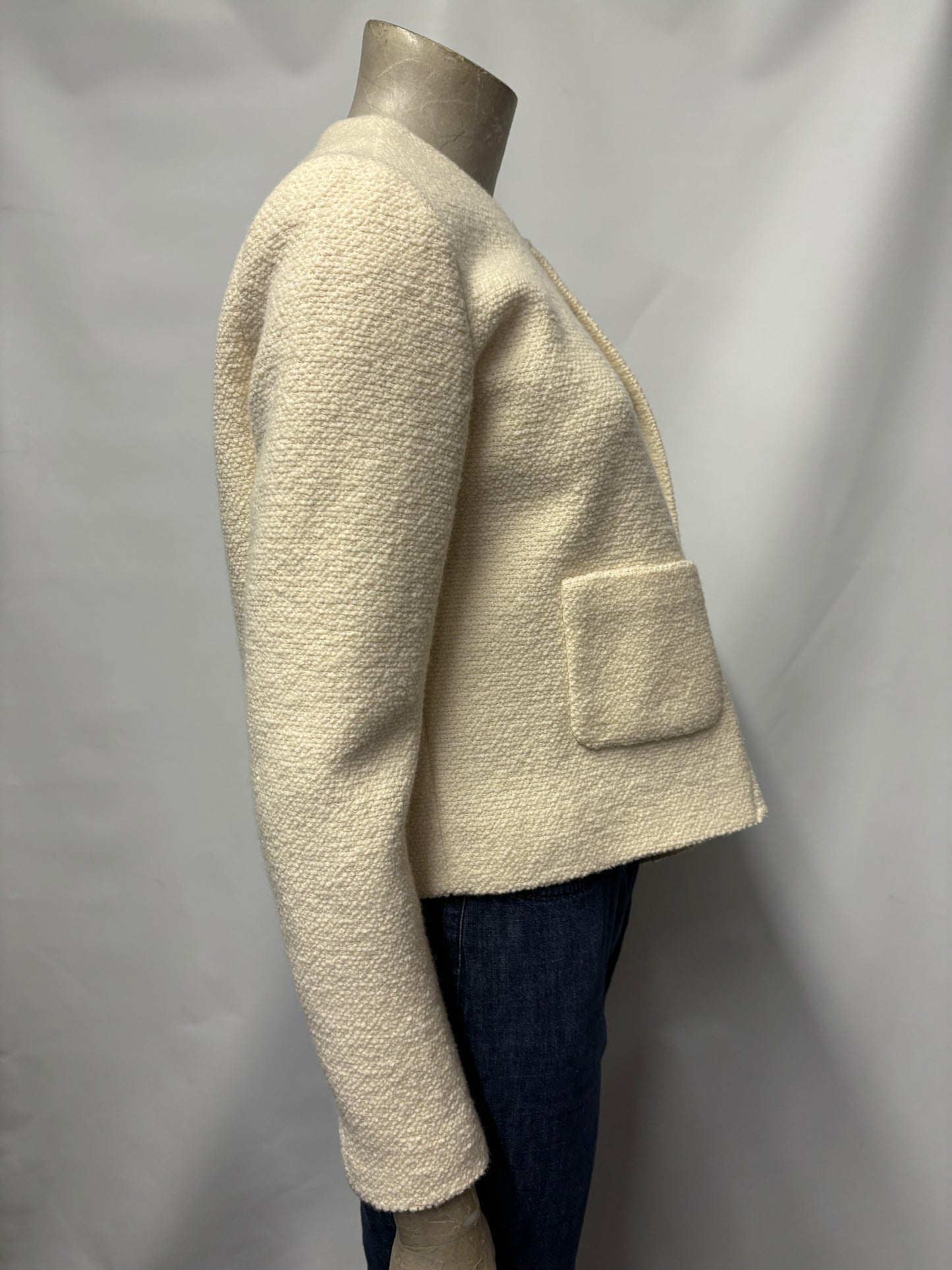 Maje White Wool and Cotton Blend Jacket 8