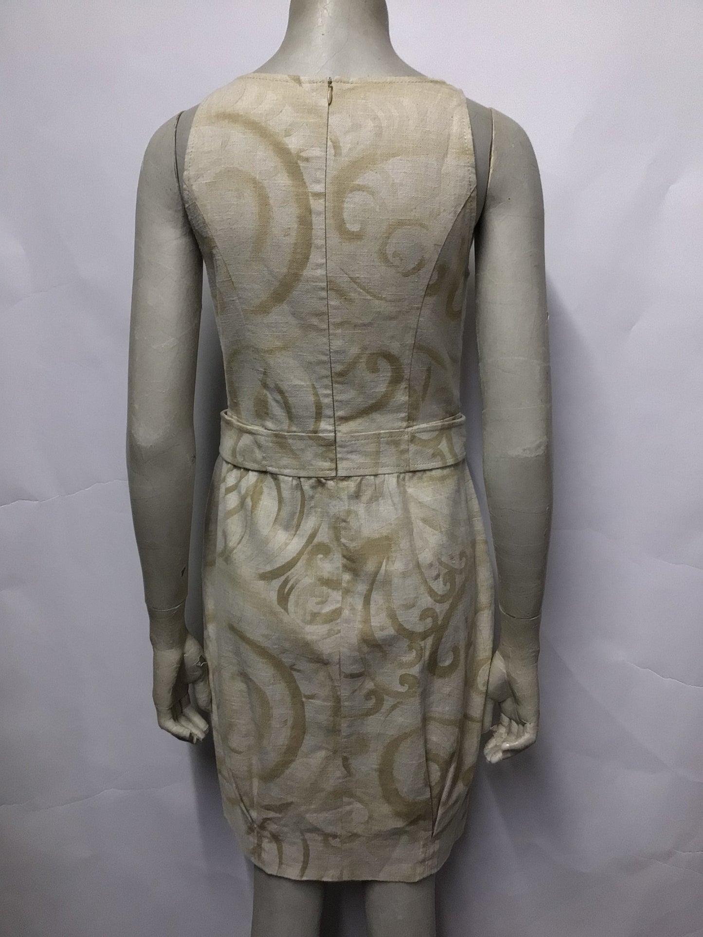 Valentino Roma Beige Paisley Linen Dress 40/8