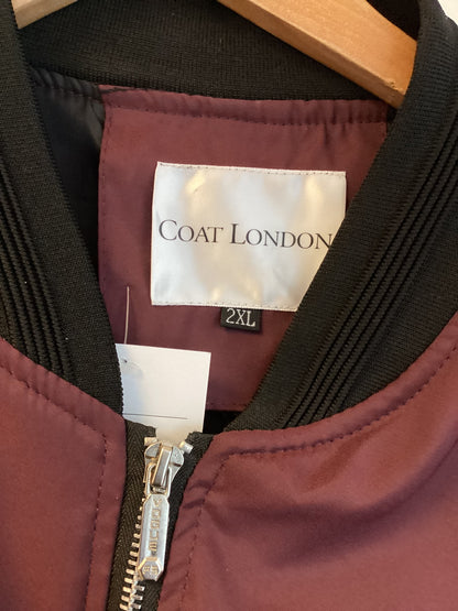 Coat London, Burgundy, Bomber Jacket, Size 2XL