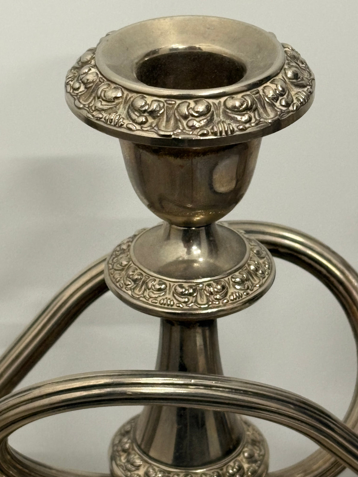 Vintage Ianthe Silver-Plated 3-Arm Candelabra