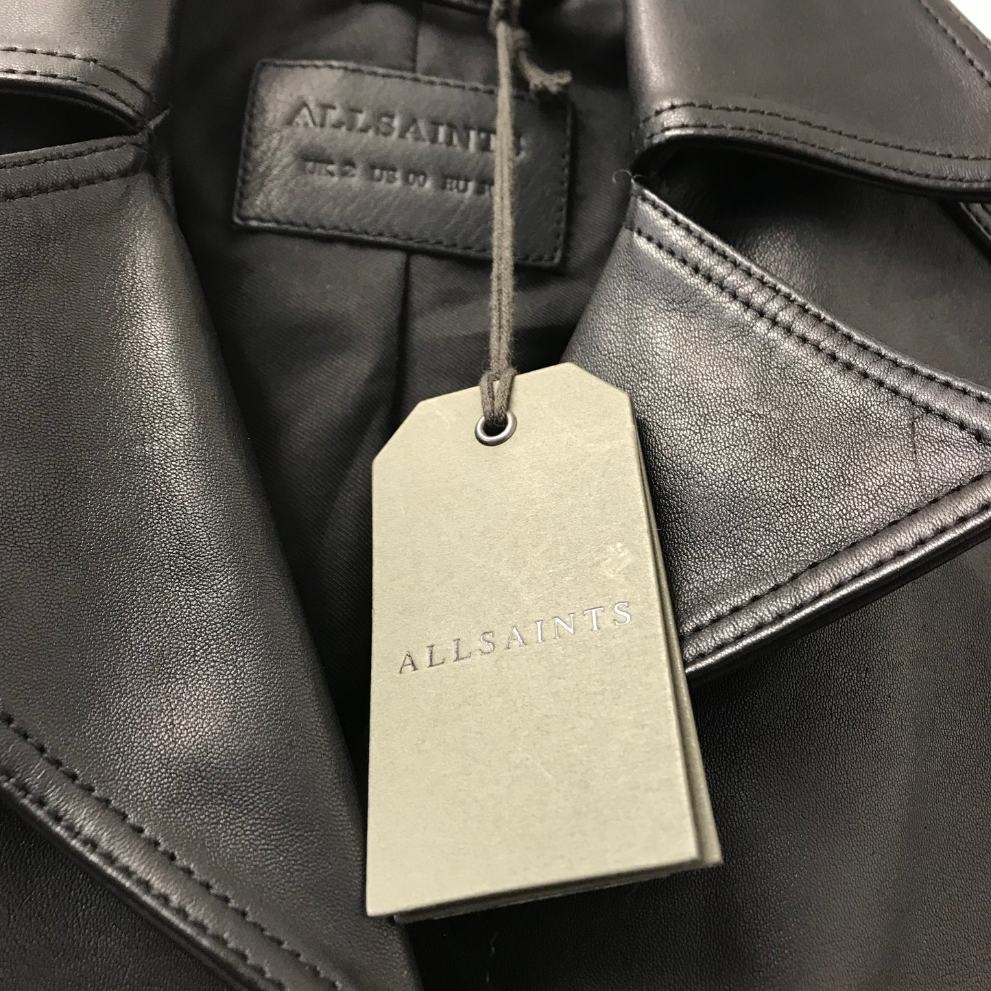 BNWT All Saints Zola Leather Jacket Black Size 2