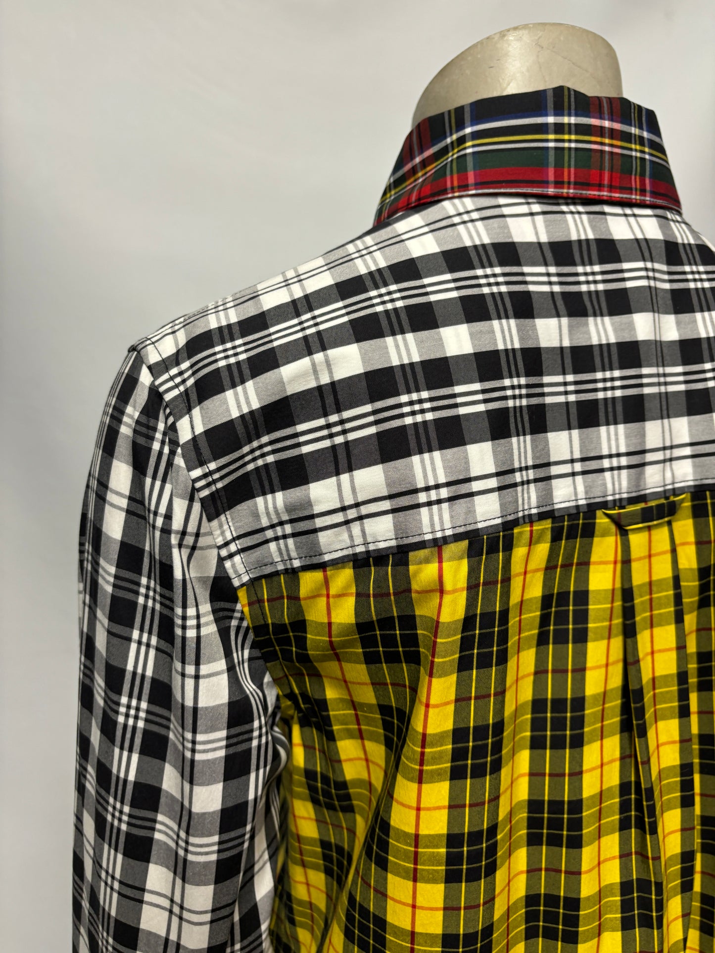 Fred Perry Yellow and Black Tartan Cotton Fitted Shirt 10