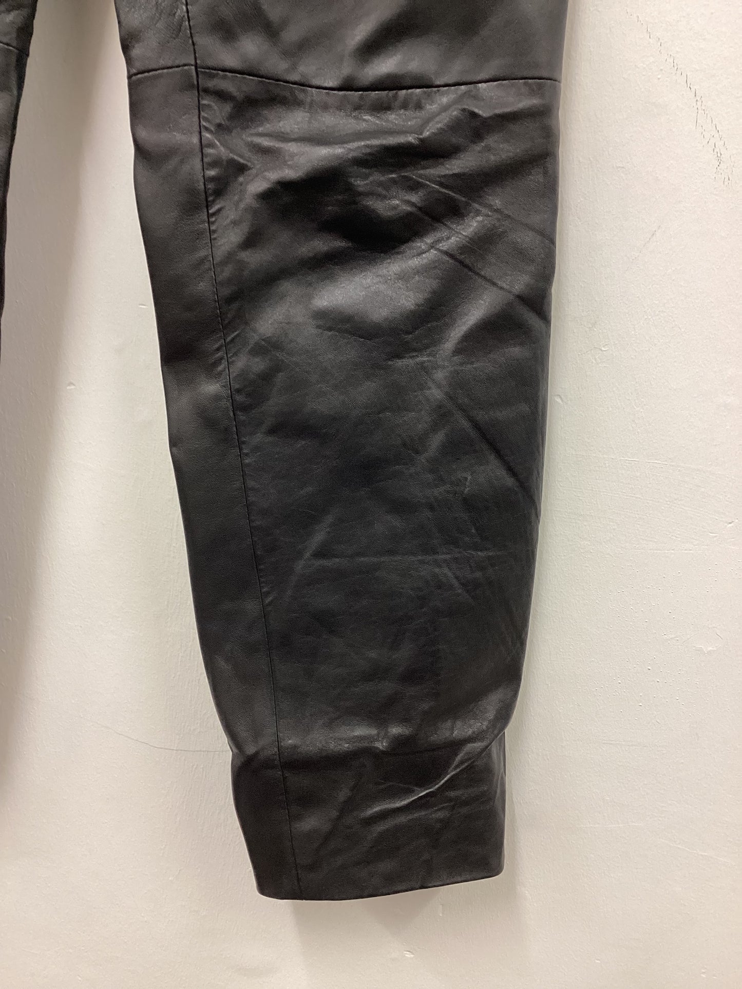 Vintage 90’s Y2K Black Leather Pants Size Small 24” Waist