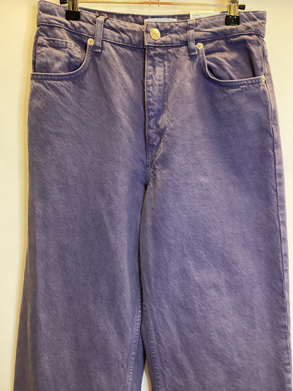 BNWT Zara Hi-Rise Wide Leg Purple Jeans Size 10