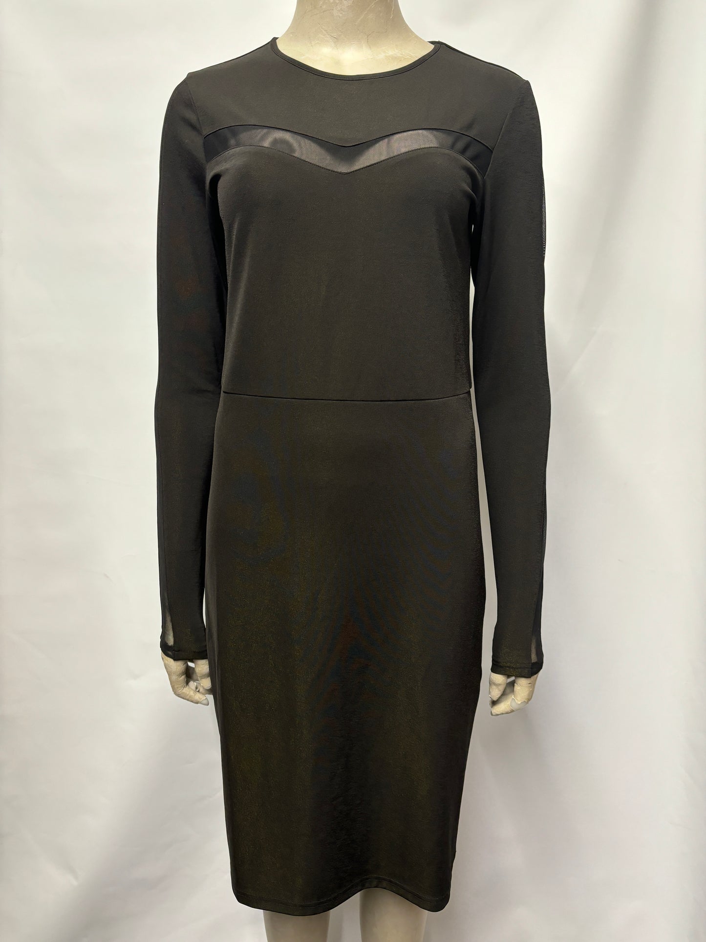 Gestuz Black Long Sleeved Midi Dress Medium