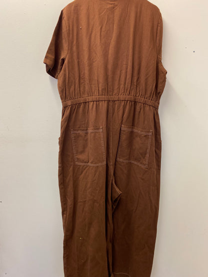 BNWT Lucy and Yak Ragan Jumpsuit Organic Cotton Cappucchino Size 24