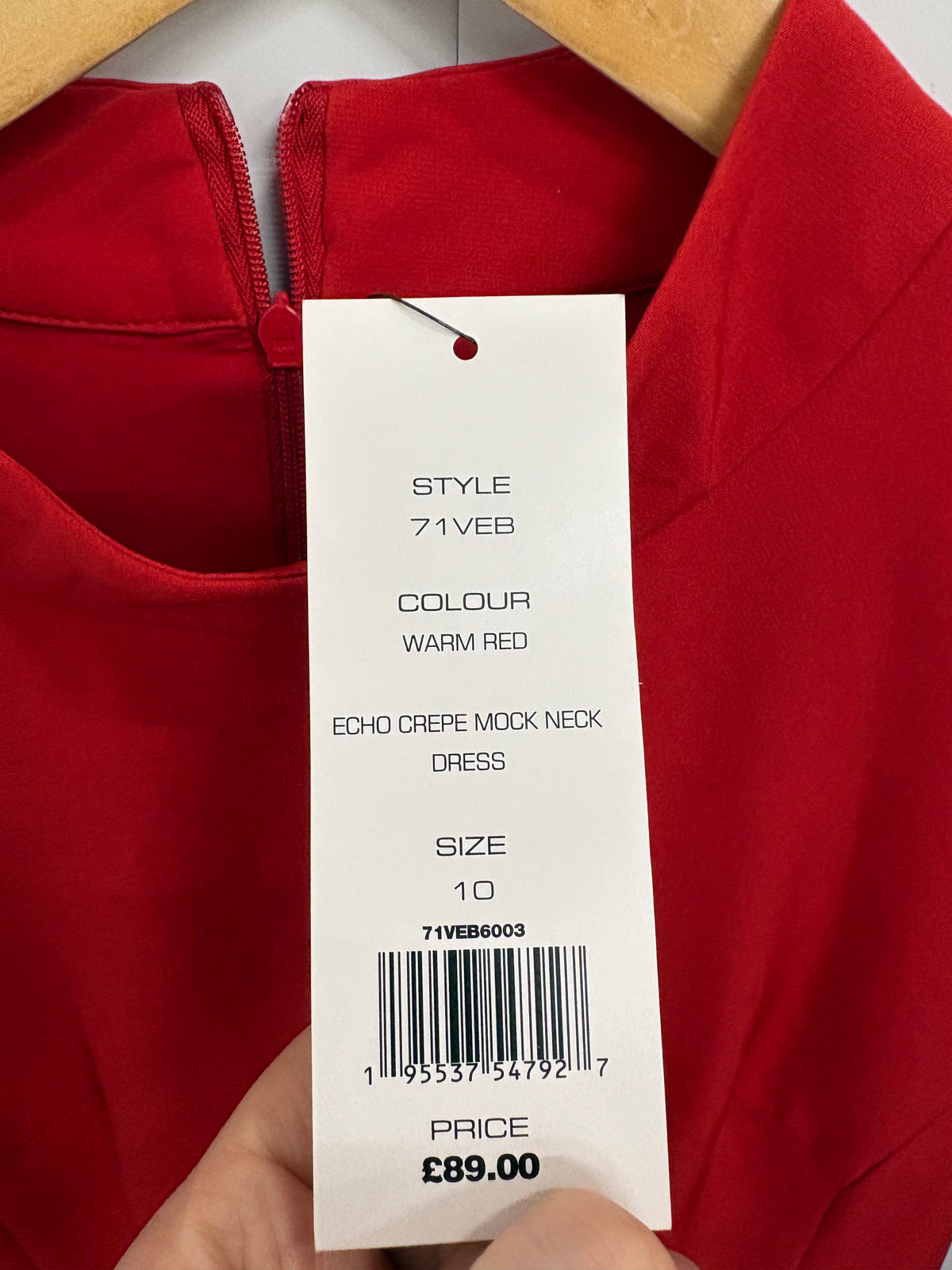 French Connection Red Echo Crepe Mock Neck Dress Size 10 - BNWT