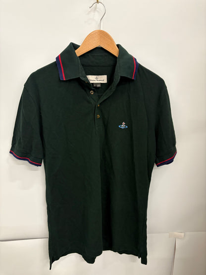 Vivienne Westwood Mens Dark Green Cotton Polo Shirt Size L
