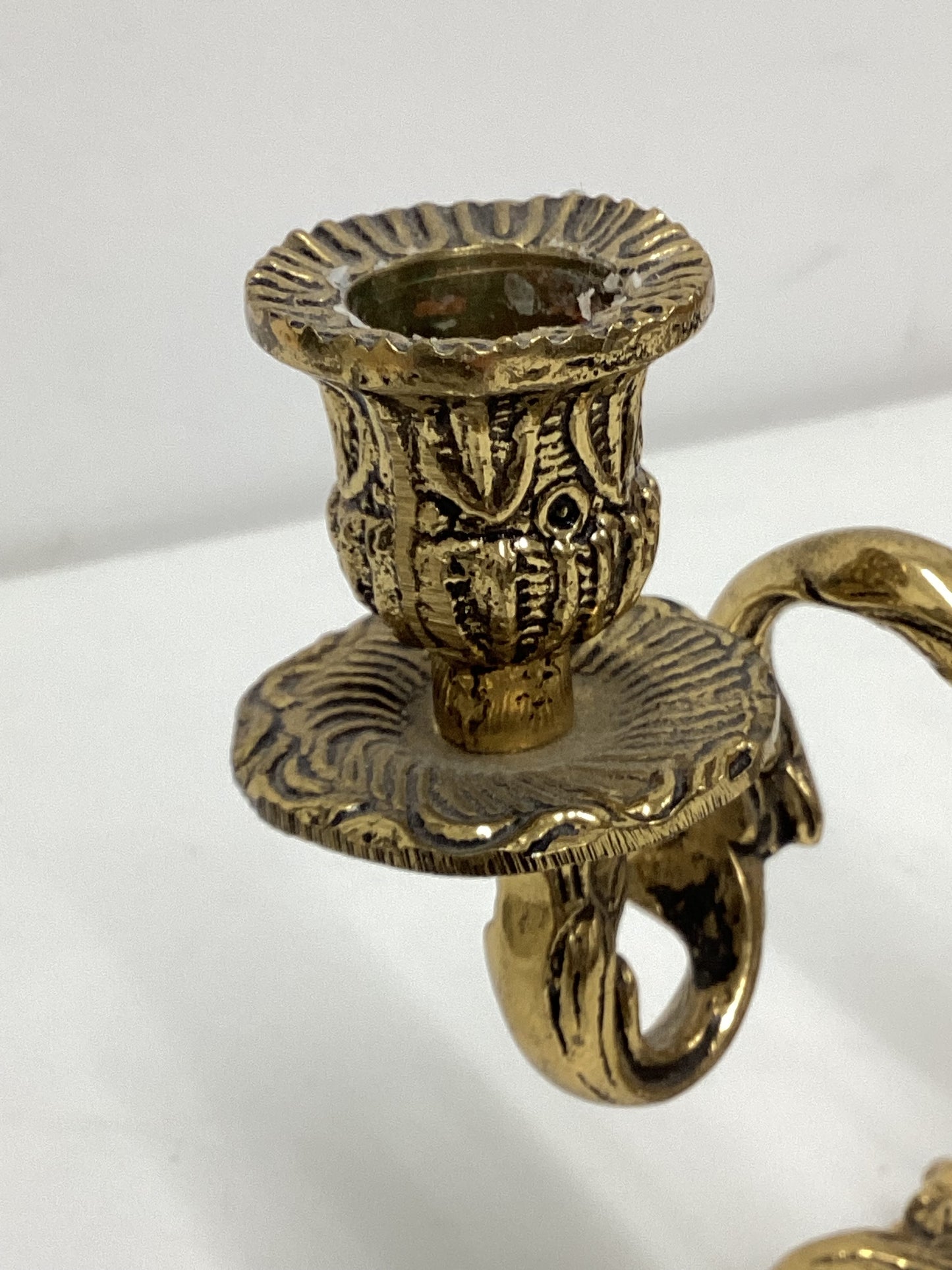 Mid Century Italian Art Nouveau Brass Candelabras 1950s