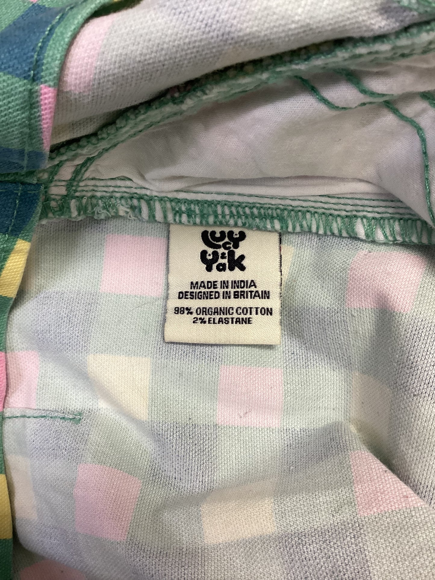 Lucy & Yak Pastel Multicolour Checked Highwaist Trousers Size XS