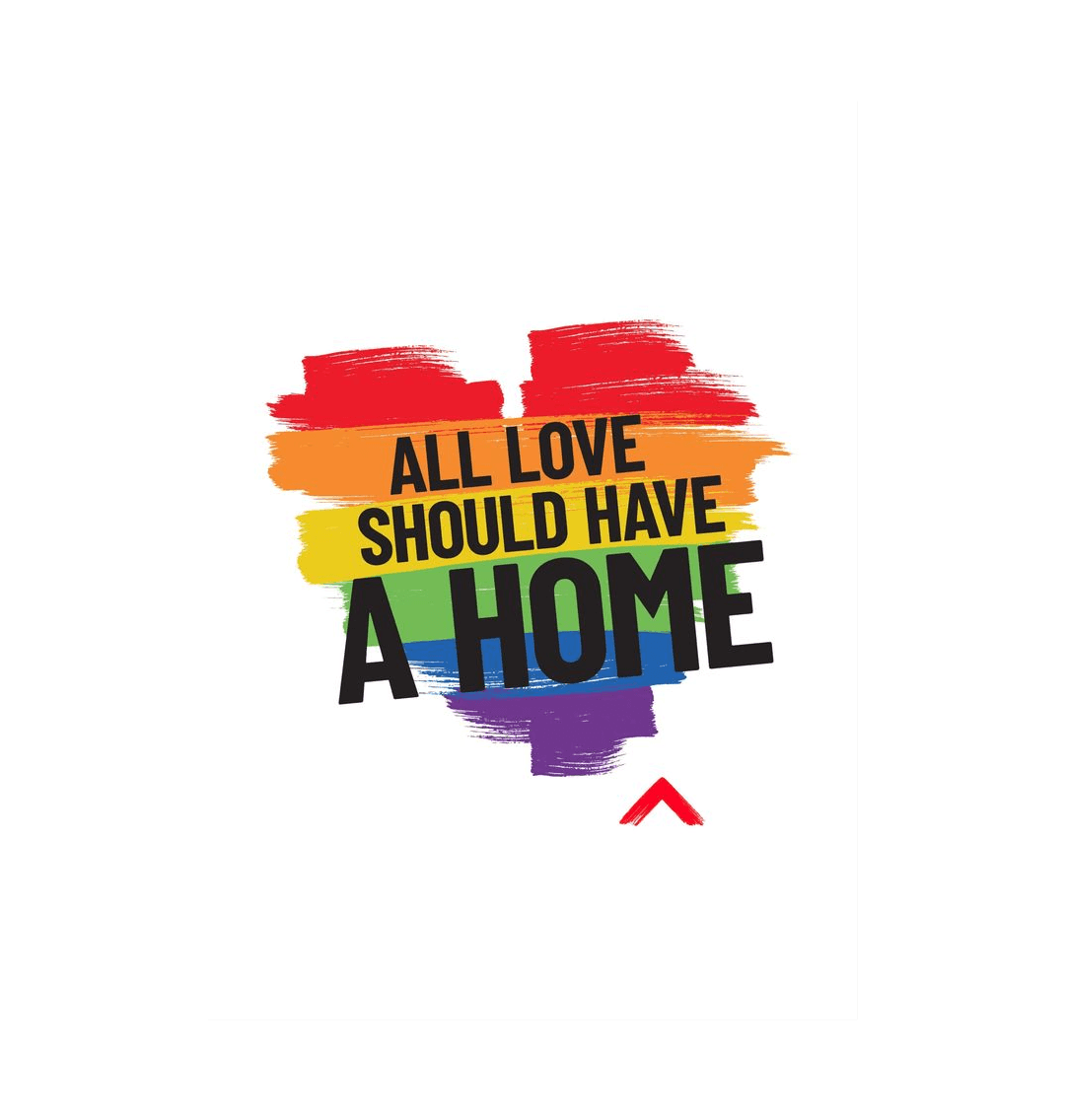 White All Love Should Have a Home A3 Art Print