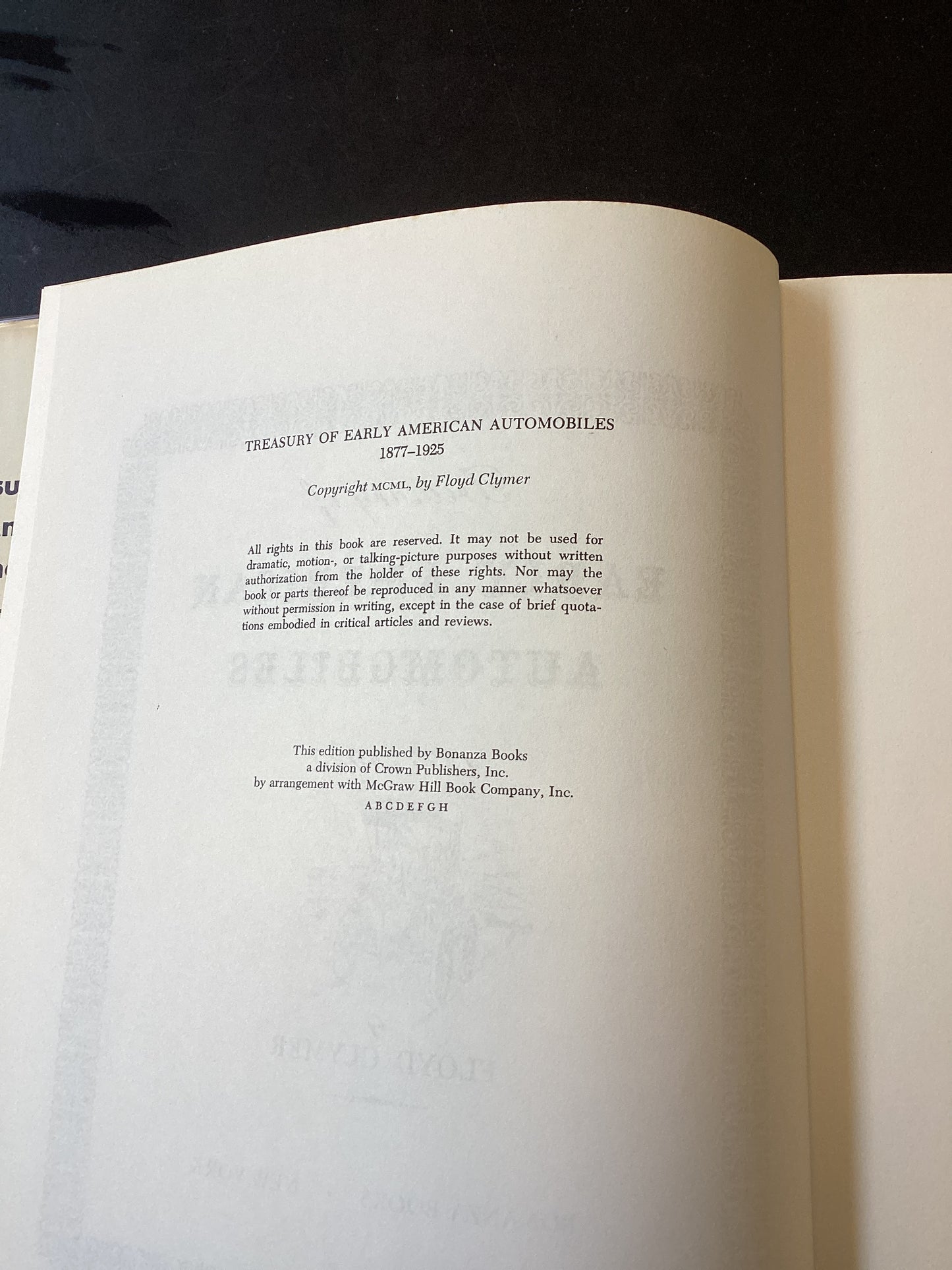 Treasury of Early American Automobiles 1877-1925 By Floyd Clymer