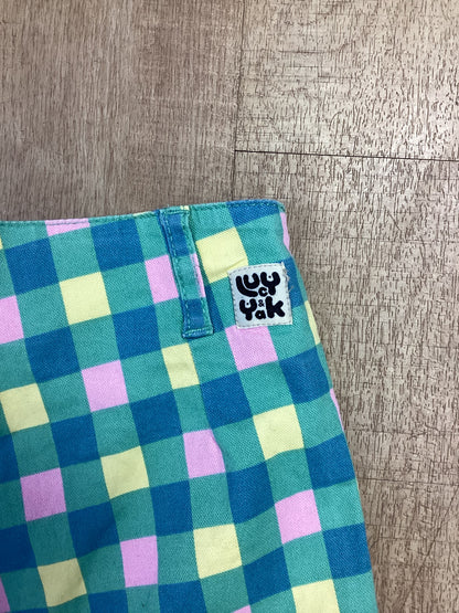 Lucy & Yak Pastel Multicolour Checked Highwaist Trousers Size XS