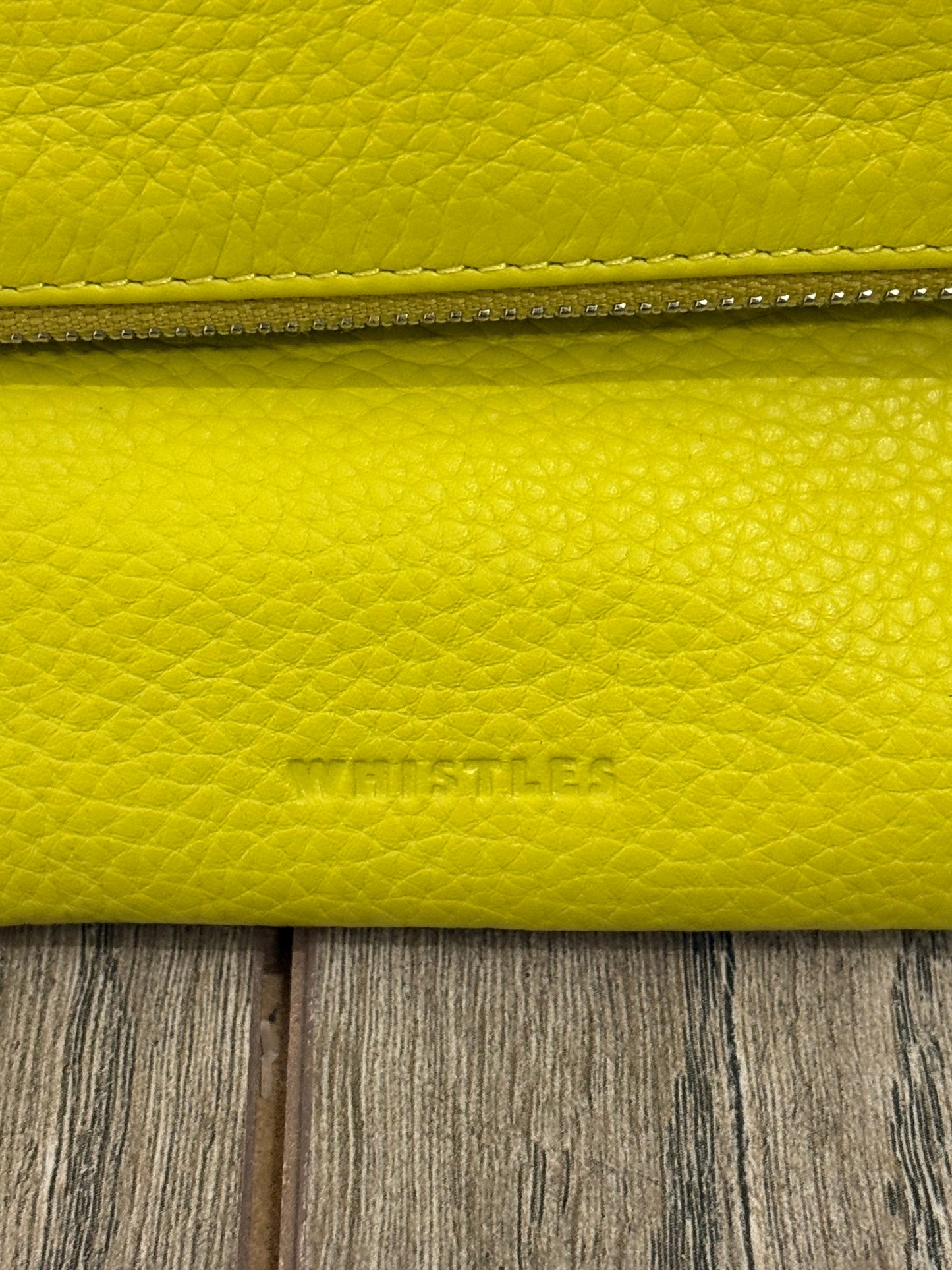 Whistles Chapel Foldover Yellow Clutch Bag
