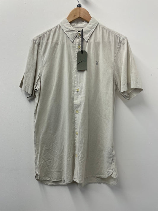 BNWT AllSaints Wayland SS Shirt Beige Size Small