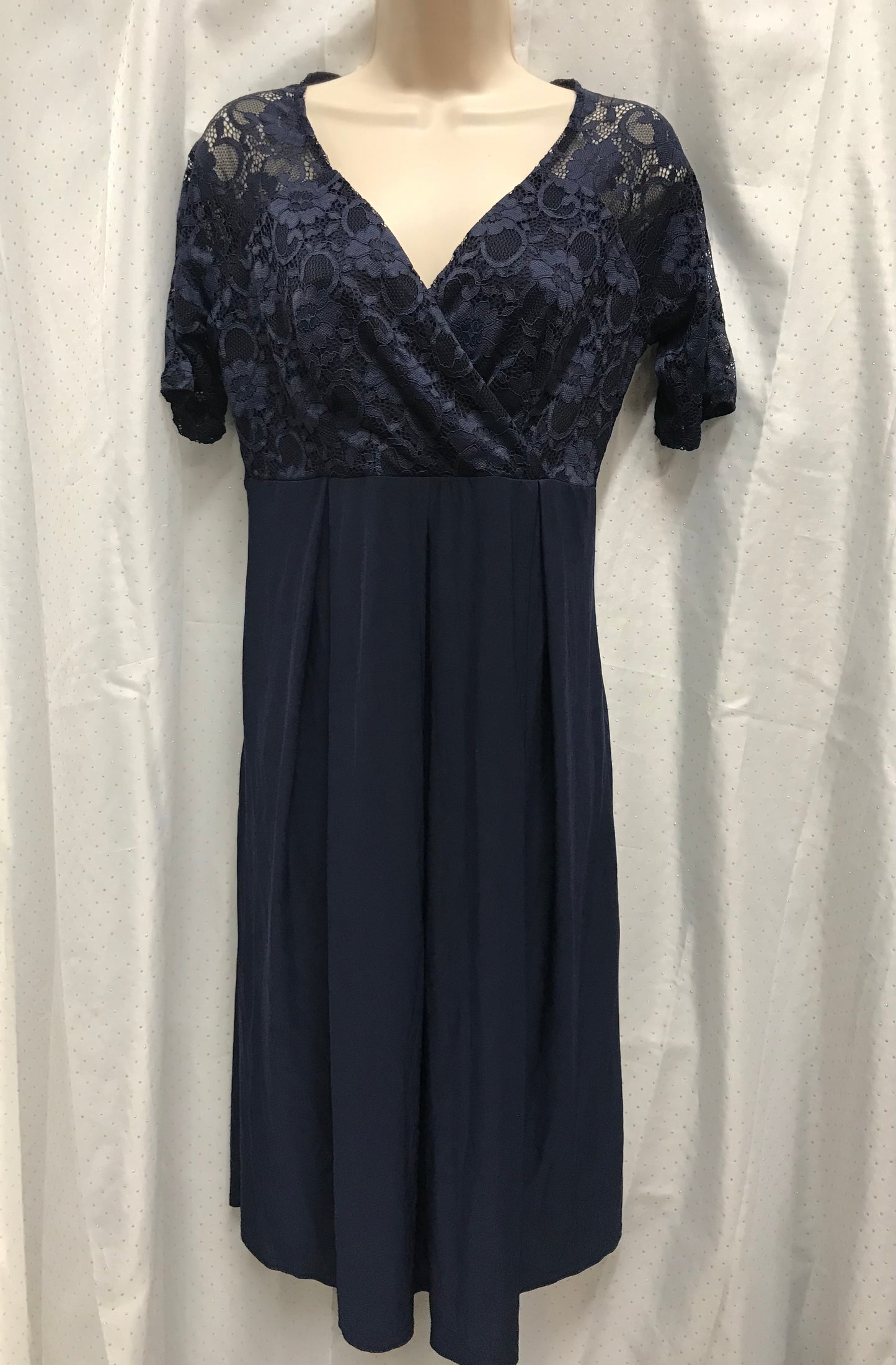 ASOS Maternity BNWT Size 10 Navy Laced Style Top MIDI Dress