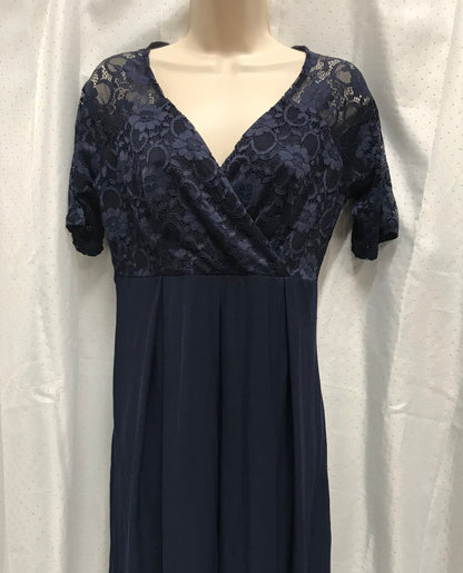 ASOS Maternity BNWT Size 10 Navy Laced Style Top MIDI Dress