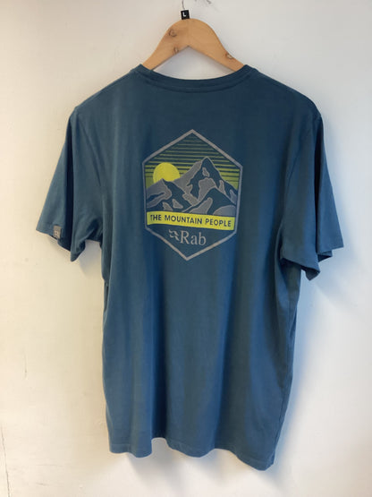 Rab, The Mountain People, Blue Print T-shirt, Size L