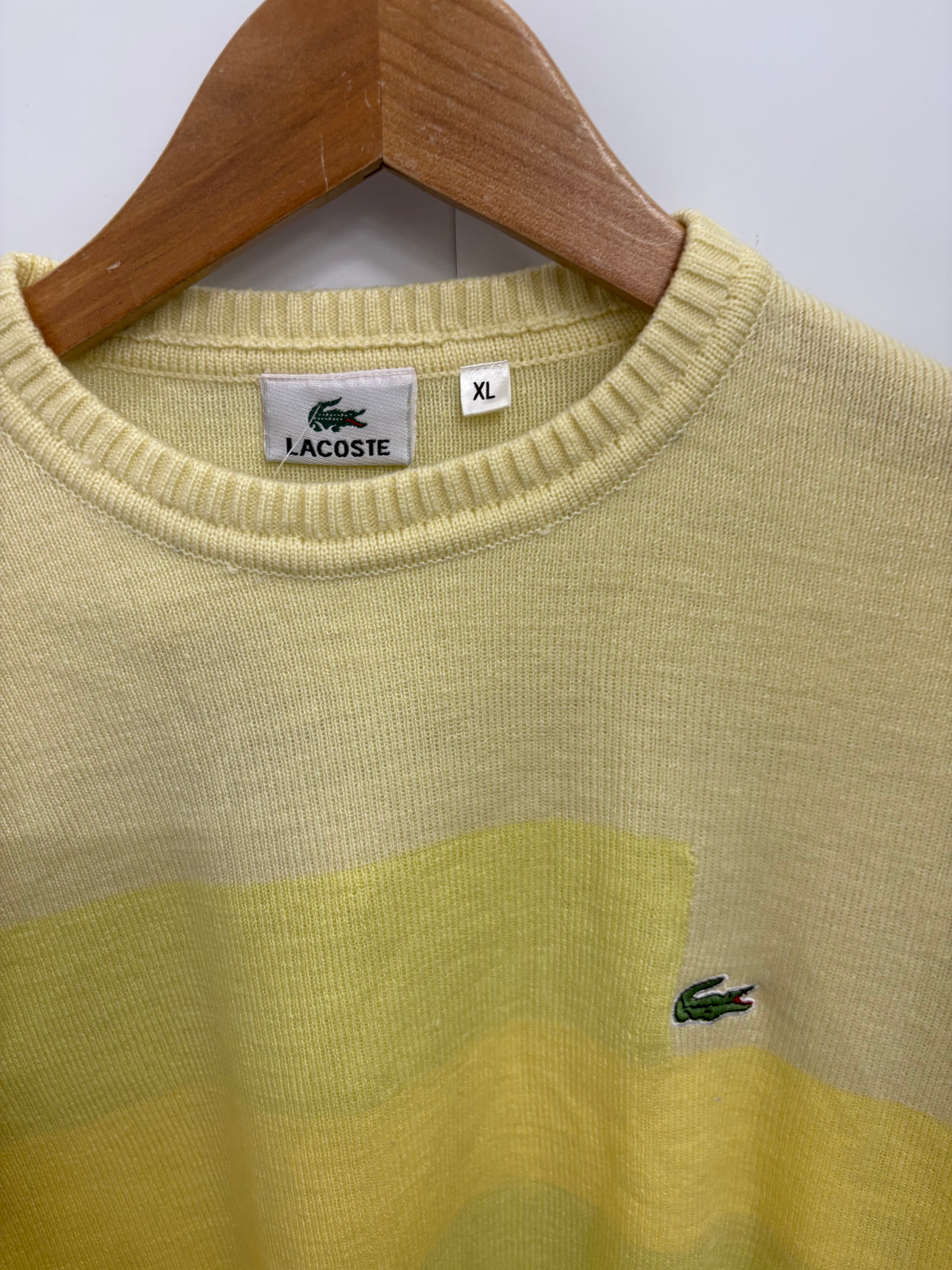 Lacoste Vintage Yellow Knitted Mens Jumper UK Size XL - BNWT