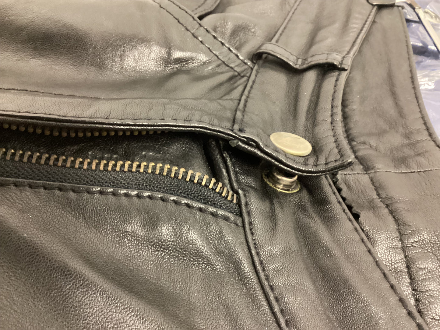 Vintage 90’s Y2K Black Leather Pants Size Small 24” Waist