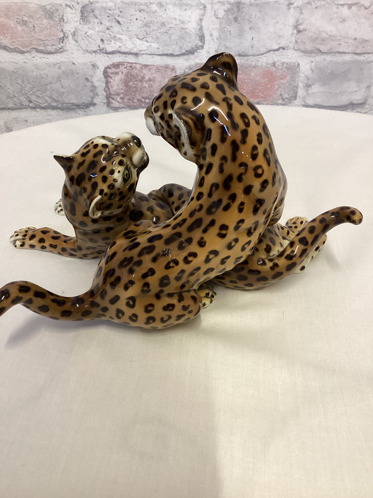 Vintage Porcelain Leopard Figurine