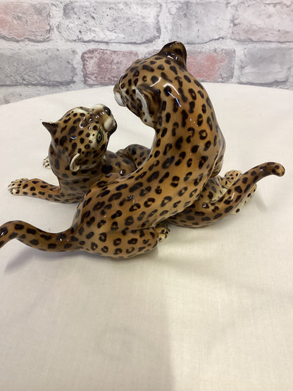 Vintage Porcelain Leopard Figurine