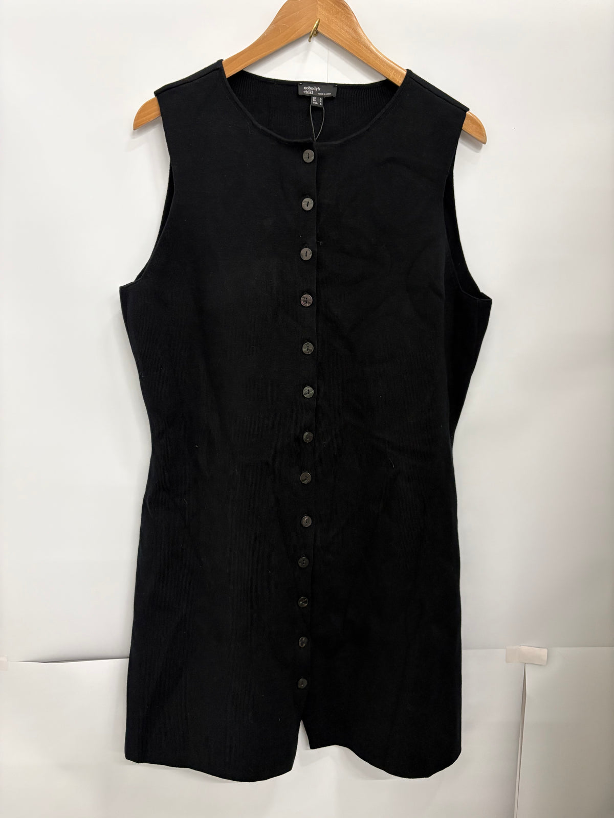 Nobody's Child Black Sleeveless Waistcoat Mini Dress Size L - BNWT