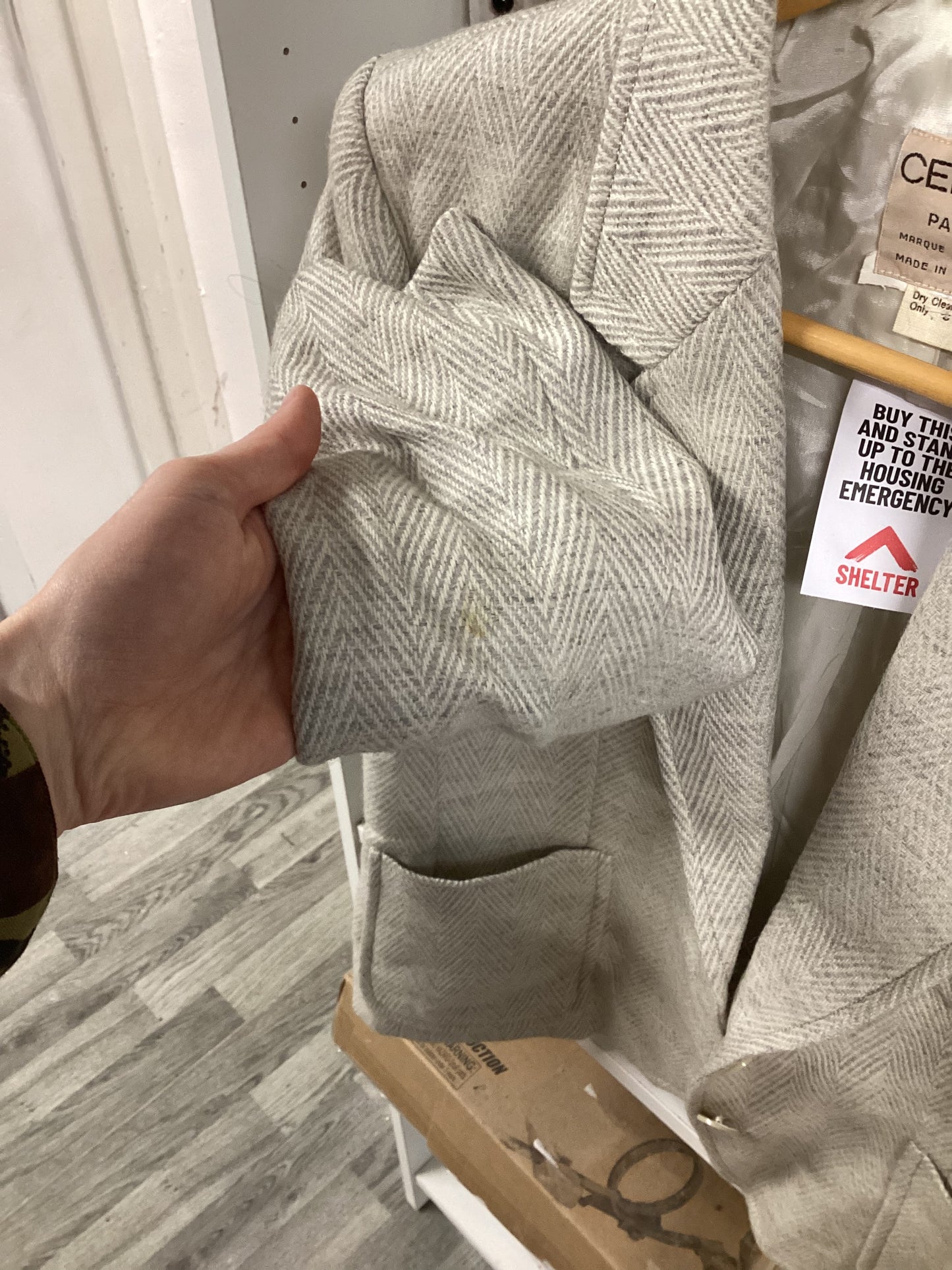 Celine Grey Cream Blazer Size Medium / Large