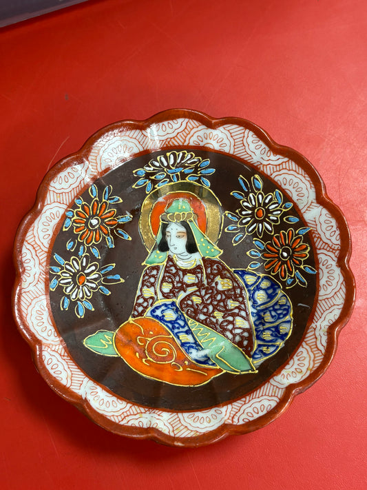 Antique Japanese Porcelain Satsuma Pottery Plate