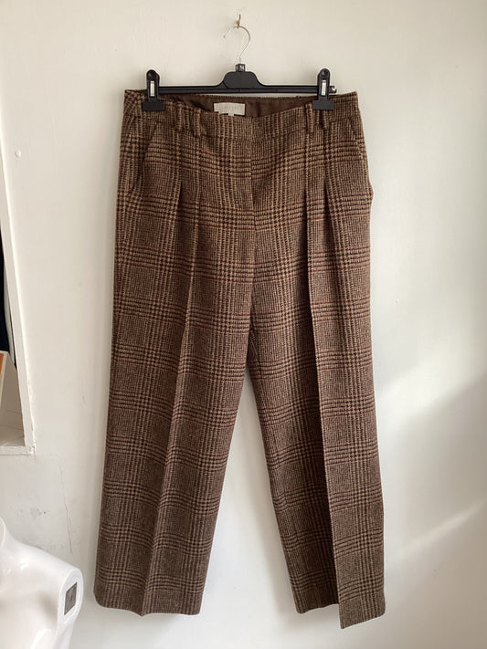 HOBBS London, Plaid, 100% Wool, Dress Trousers, Size 14