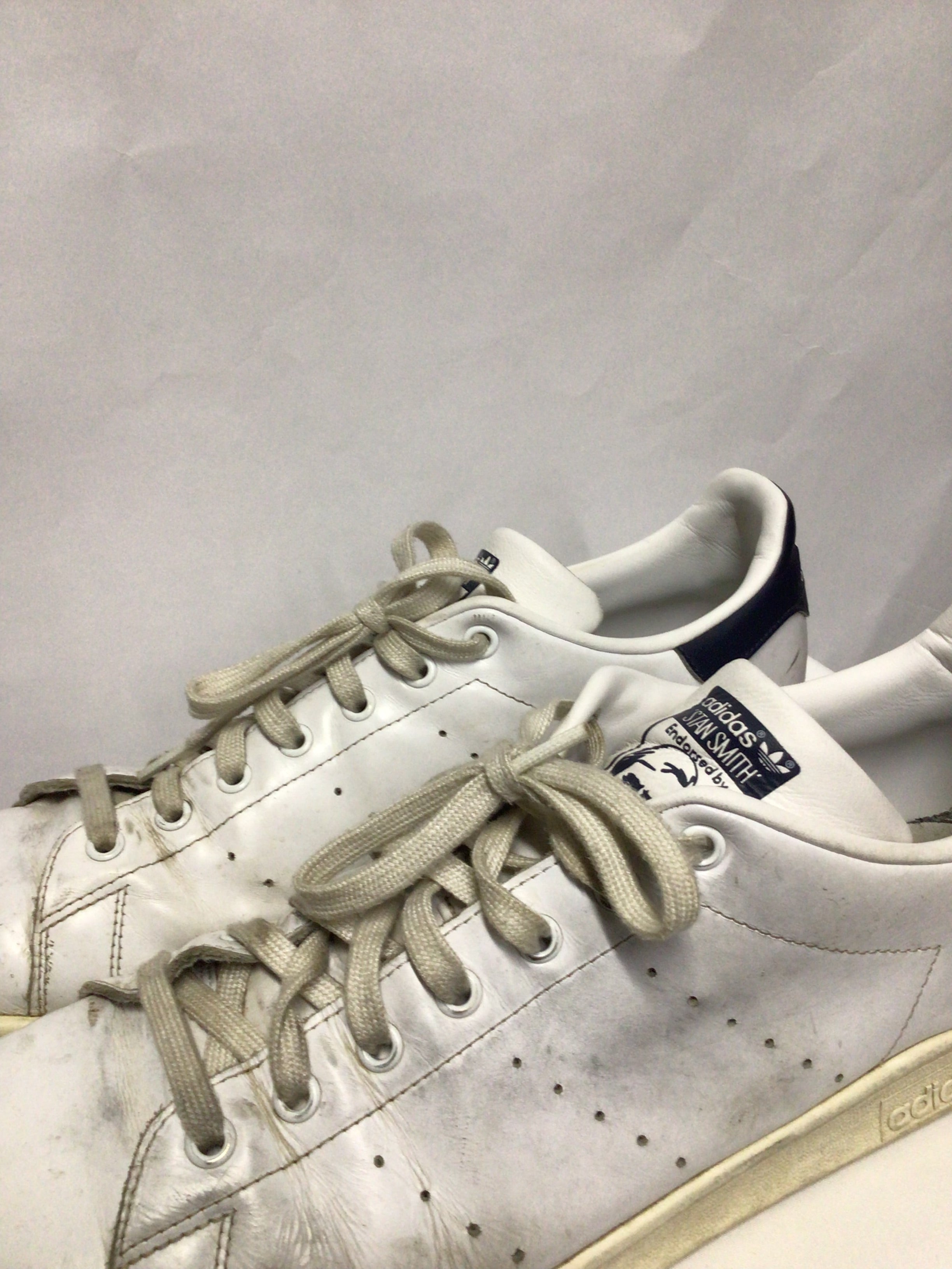 Adidas originals white and fashion navy stan smith sneakers