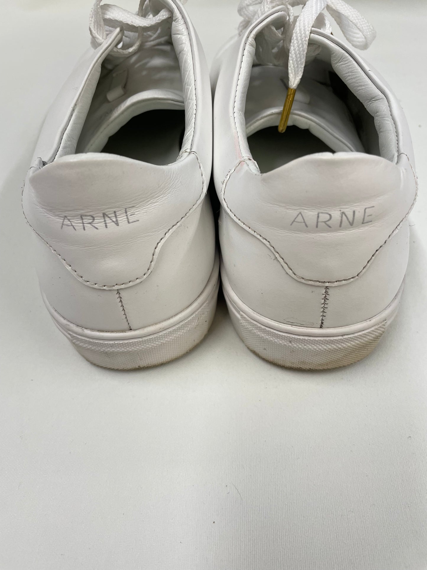 Arne White Pumps with Gold Tip Laces Size 11