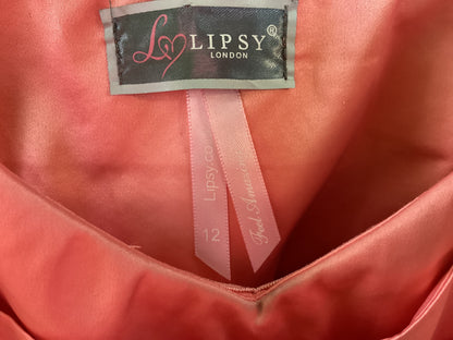 Lipsy Pink & Grey Sleeveless Party Dress Size 12