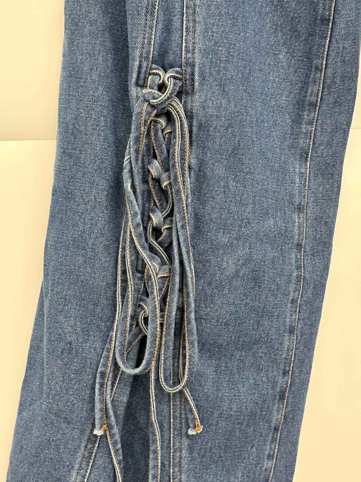 Minga London Women’s Lace-Up Patch Jeans W30