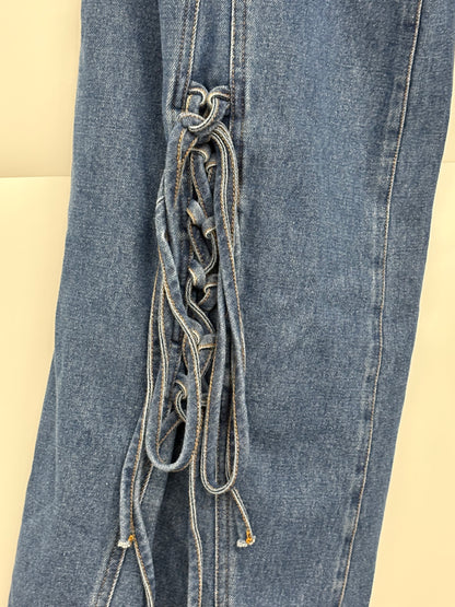 Minga London Women’s Lace-Up Patch Jeans W30