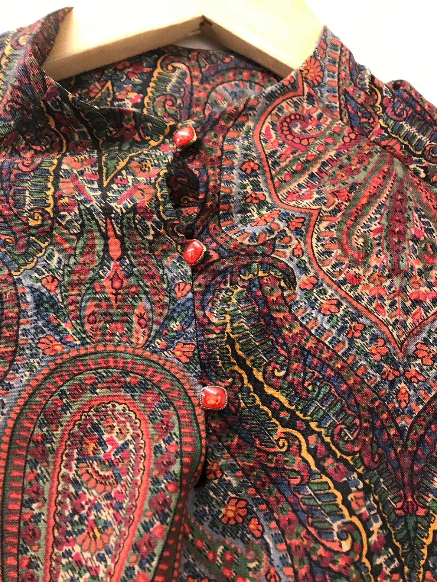 Vintage Multi Coloured Paisley Mid Length Dress