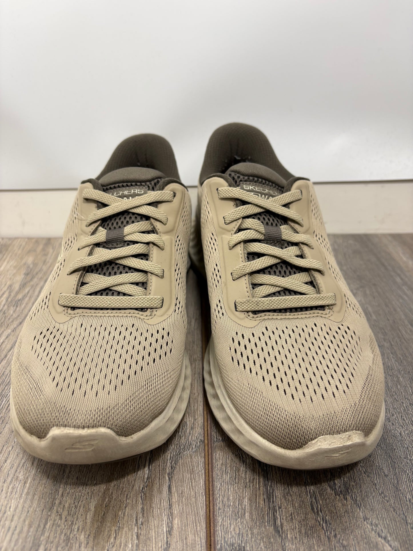 Skechers Mens GO WALK NOW Beige Slip-On Trainers Size 7.5