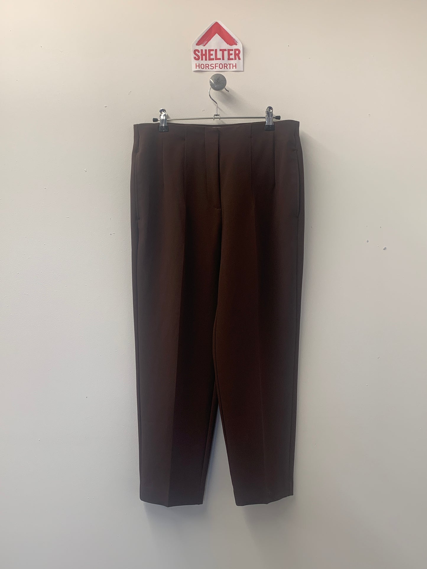 BNWT M&S Dark Chocolate Brown Smart Trousers Size 12 Short