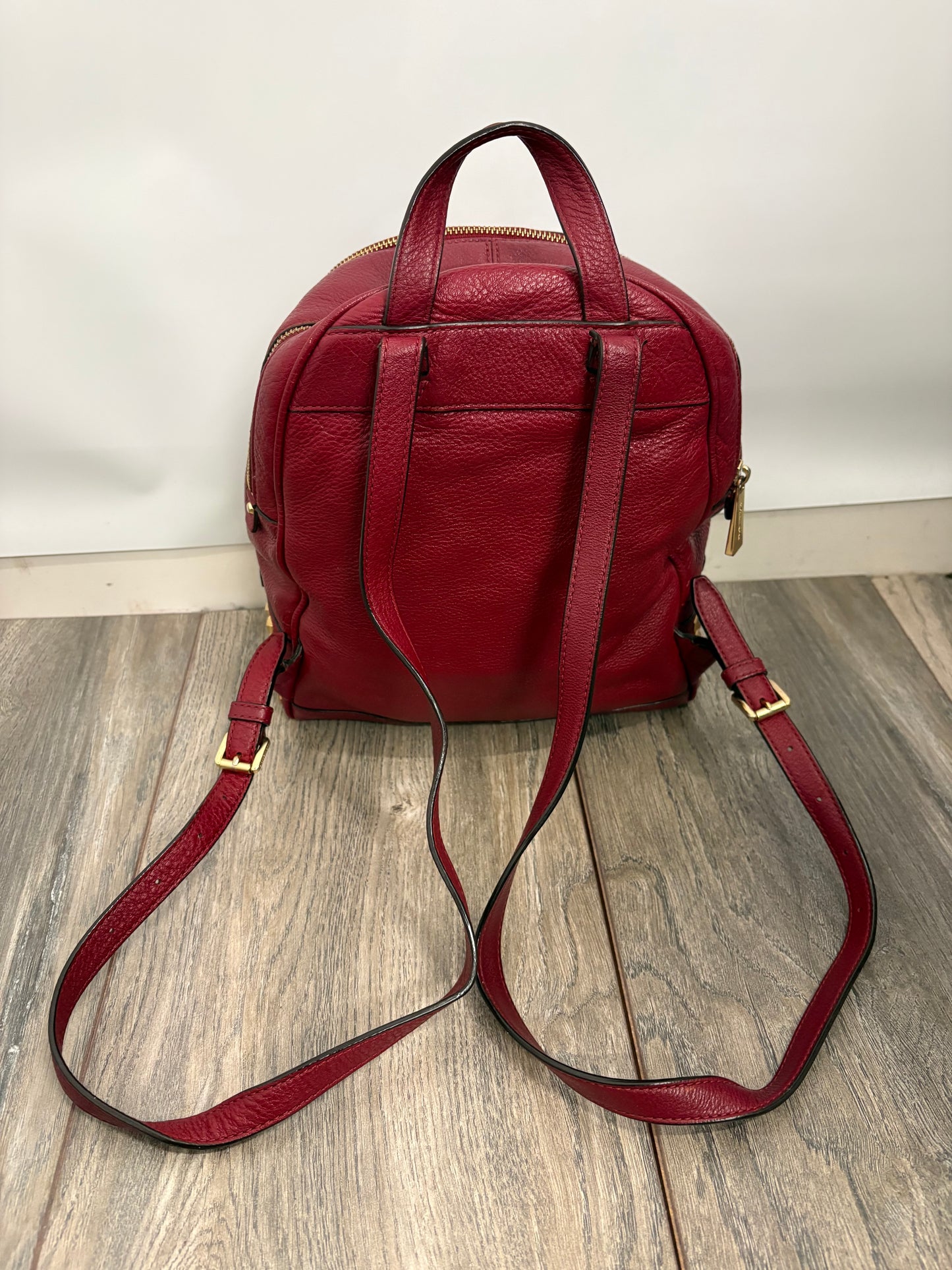 Michael Kors Rhea Red Leather Backpack