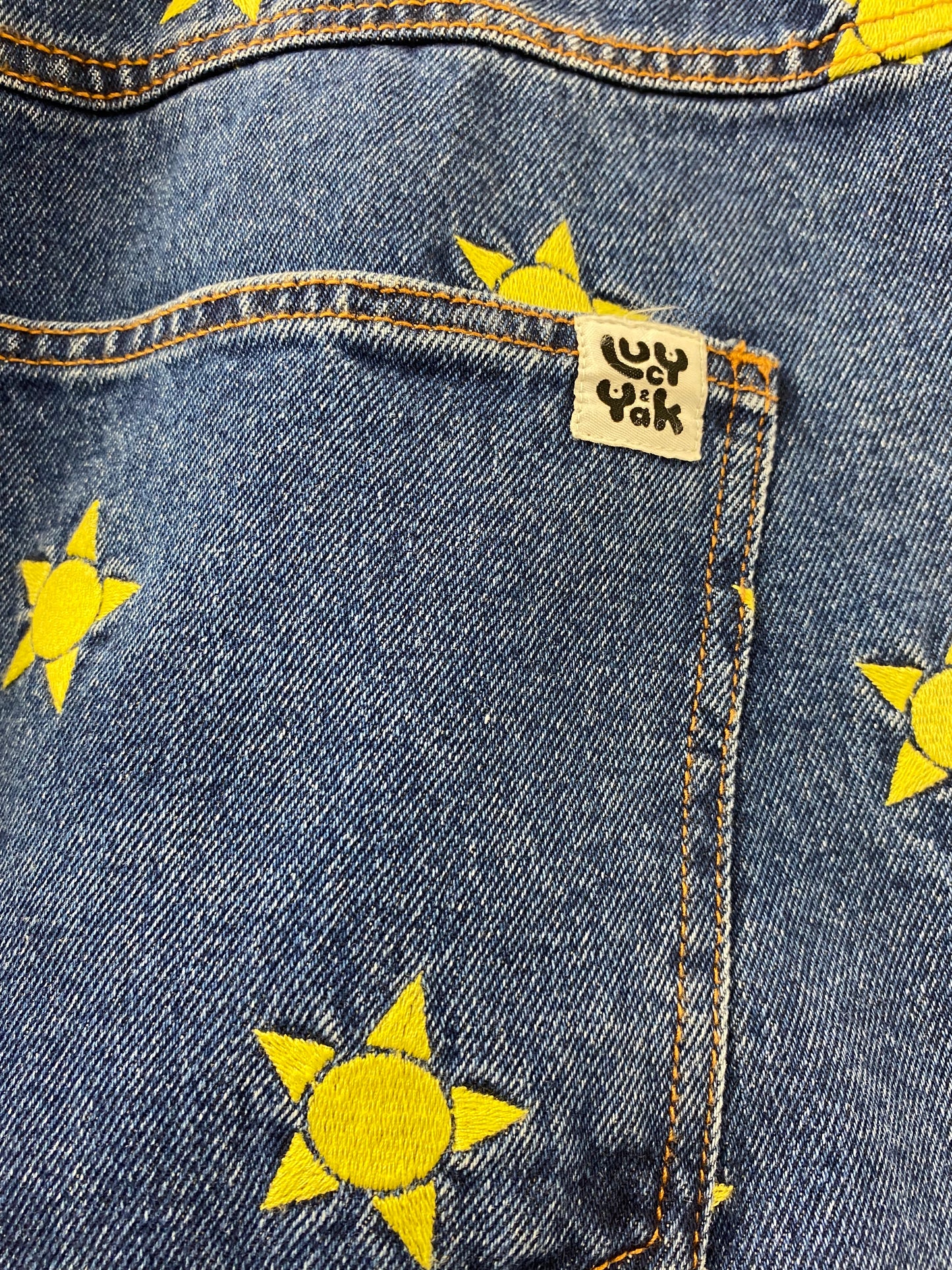 BNWT Lucy and Yak Dana Mom Jeans Organic Denim Solange Embroidery Size 50R