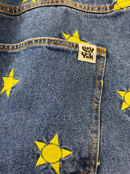 BNWT Lucy and Yak Dana Mom Jeans Organic Denim Solange Embroidery Size 50R