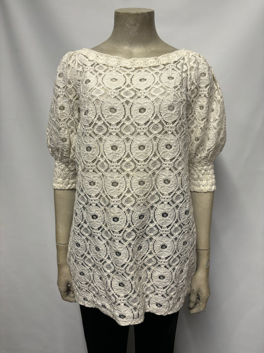 Jeff Gallano White Lace Dress Small