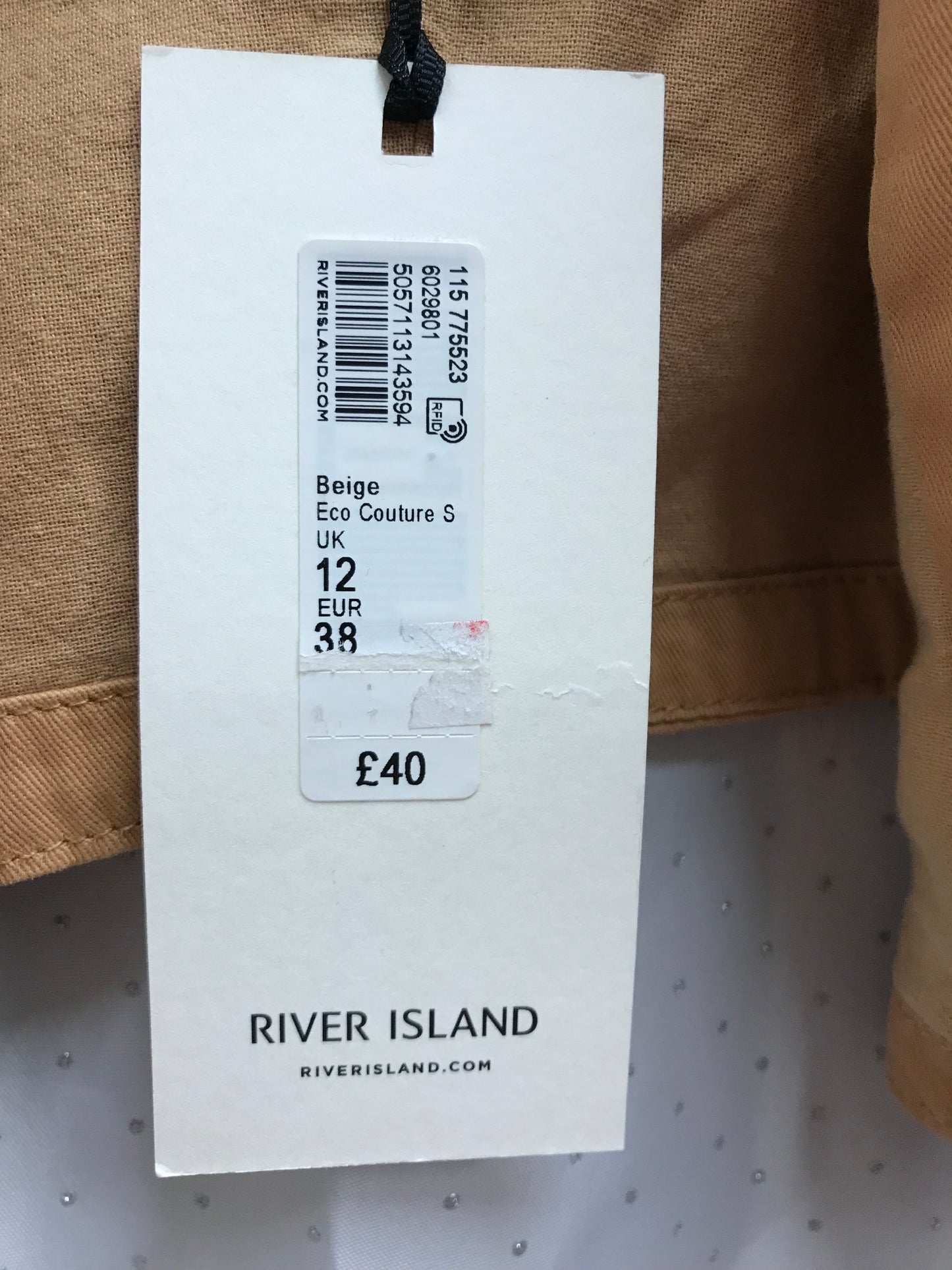 River Island Beige Short Jacket Size 12 BNWT