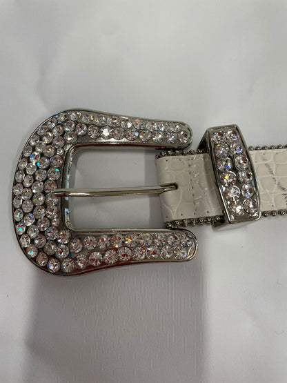 Y2K Schmuck Art White Diamante Belt with Crosses