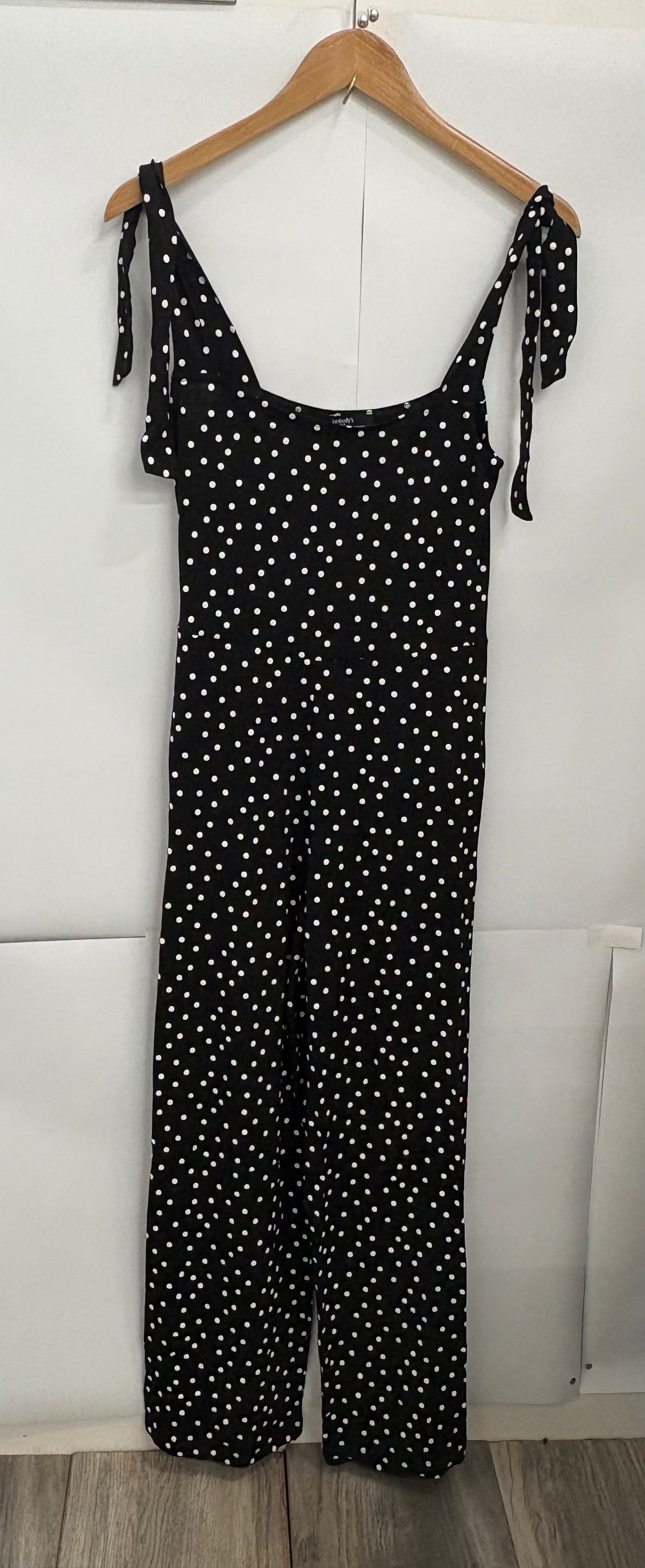 Nobody's Child Black Tie-Shoulder Adrian Wide Leg Jumpsuit Size 6 - BNWT